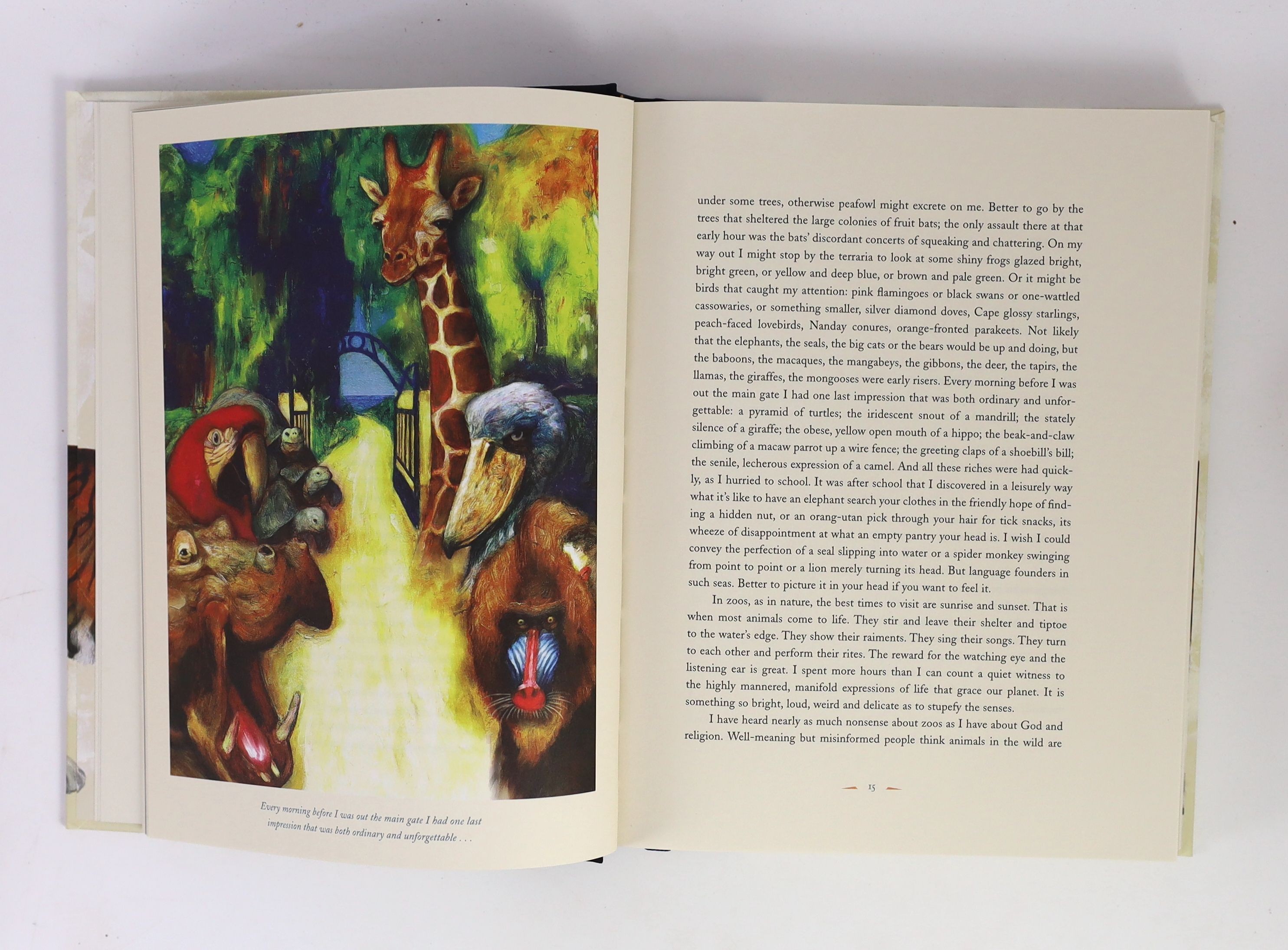 Martel, Yann - Life of Pi. 1st illustrated edition, limited edition, one of 3000. Signed by the author and illustrator on limitation page. Complete with numerous coloured illustrations. Publishers half cloth and pictoria